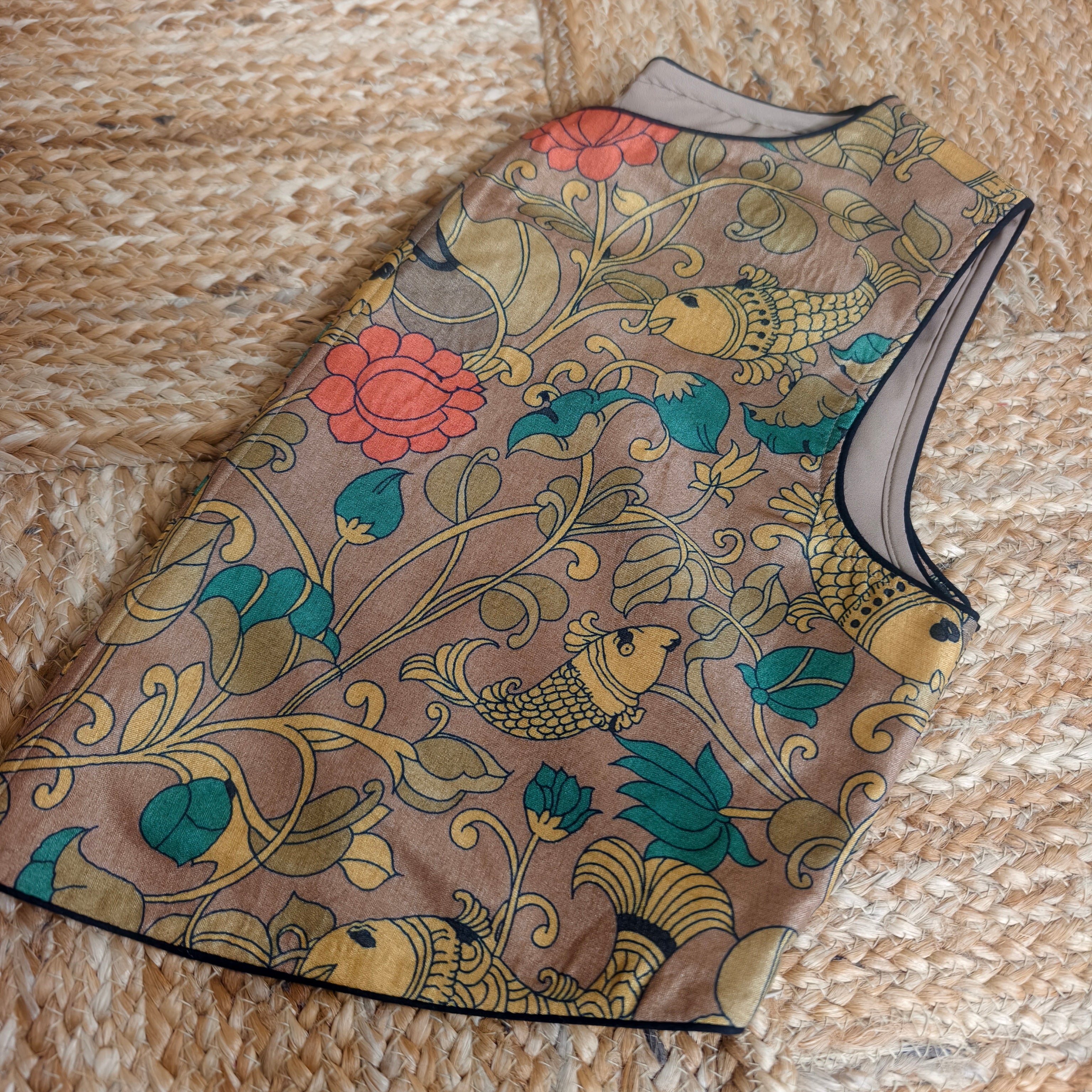 kalamkari sleeveless corset with back keyhole size 40