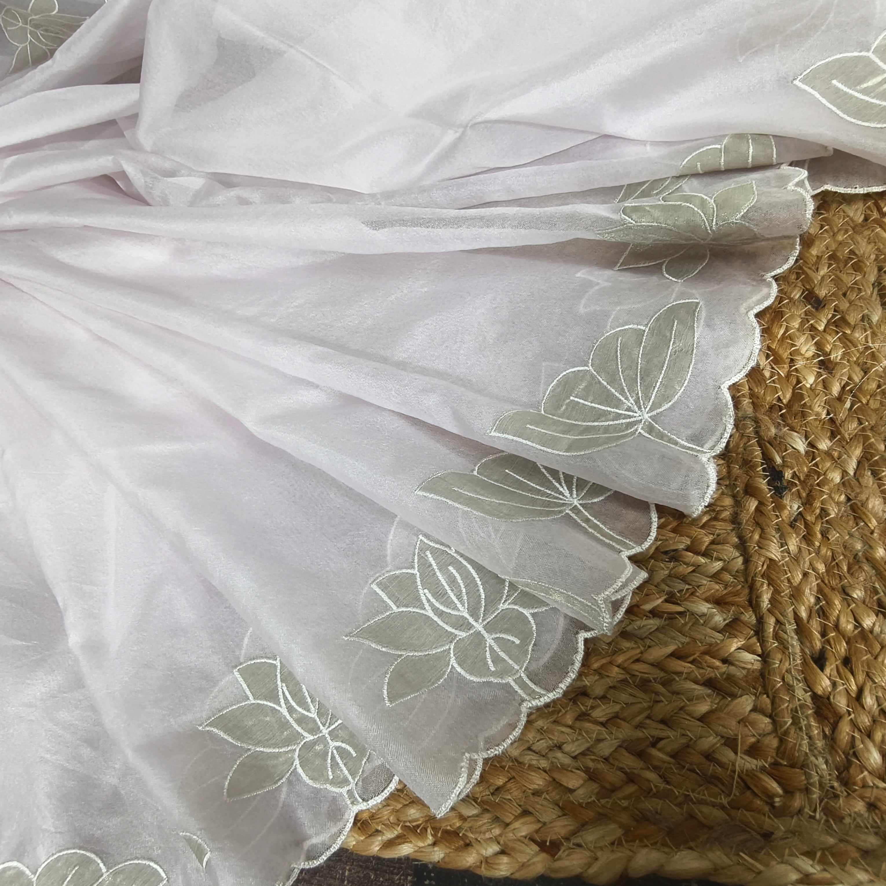 Baby Pink Organza Saree