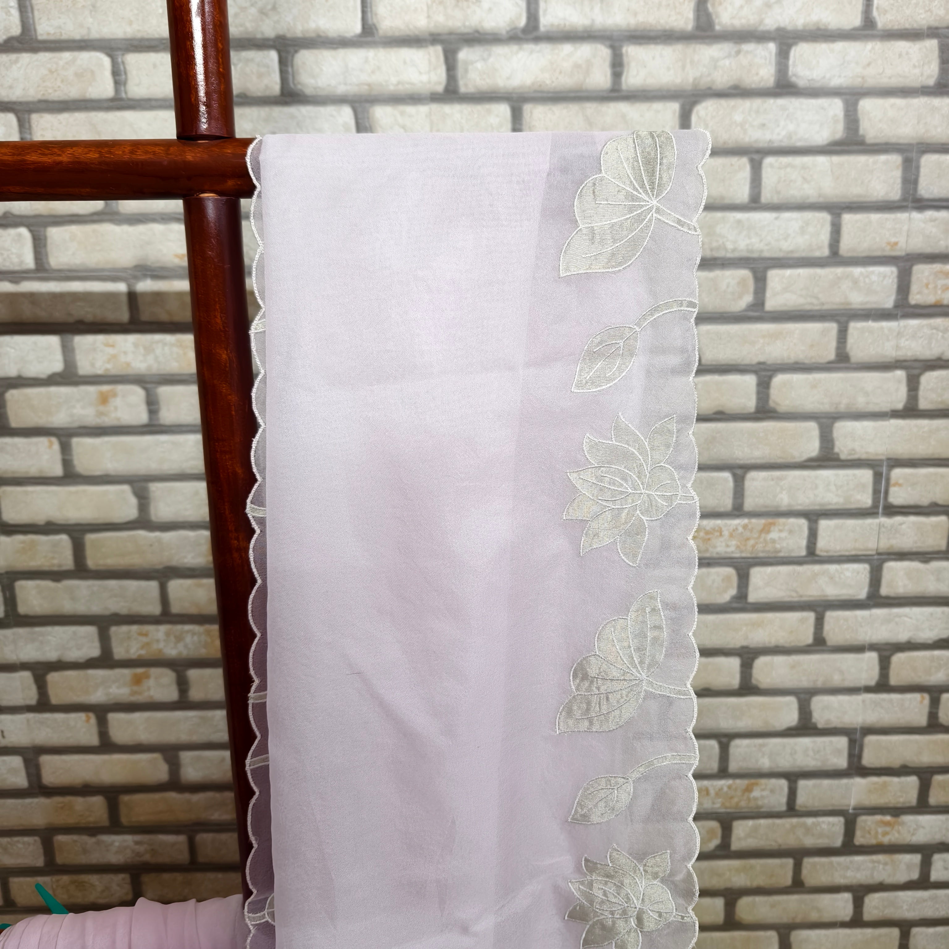 Baby Pink Organza Saree