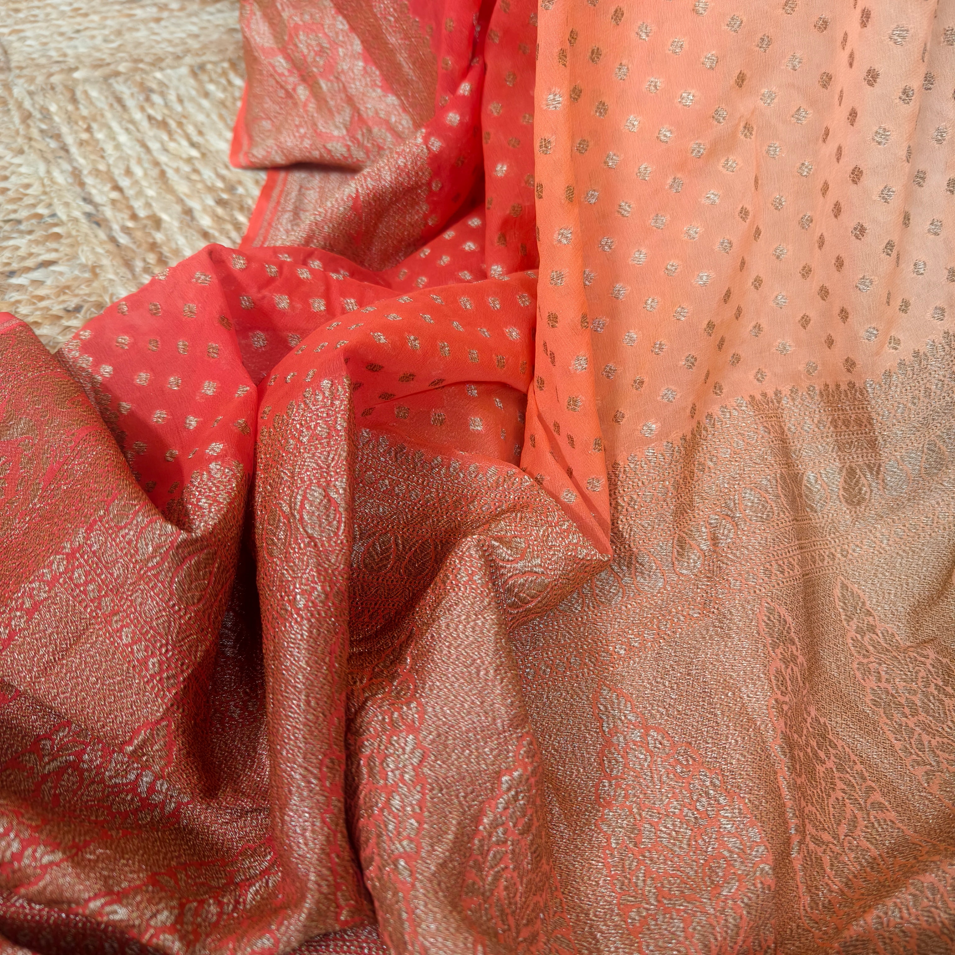 Shaded Faint and Dark Khaddi Georgette Saree