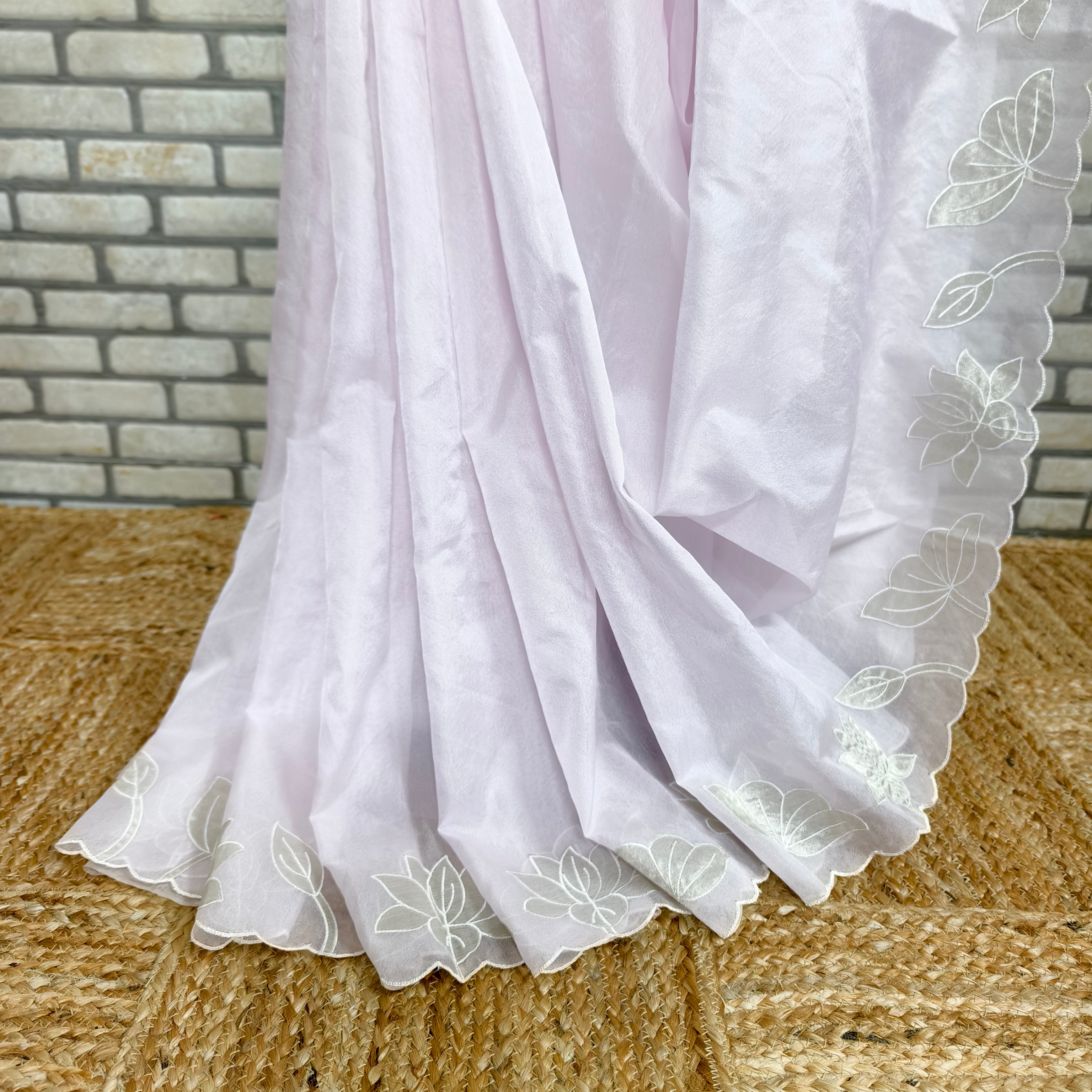 Baby Pink Organza Saree