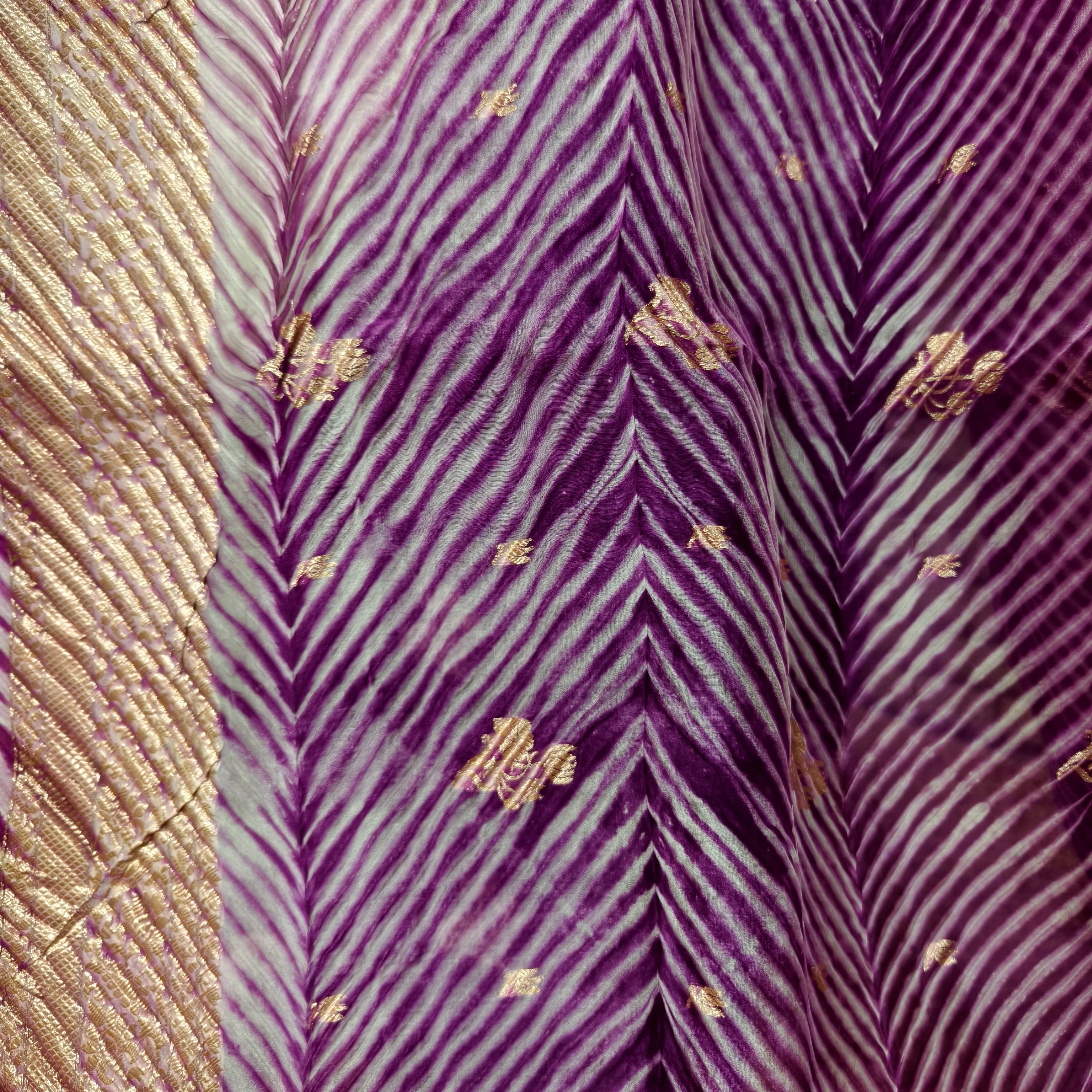 White and Purple Arasi Dyed Silk Organza Saree