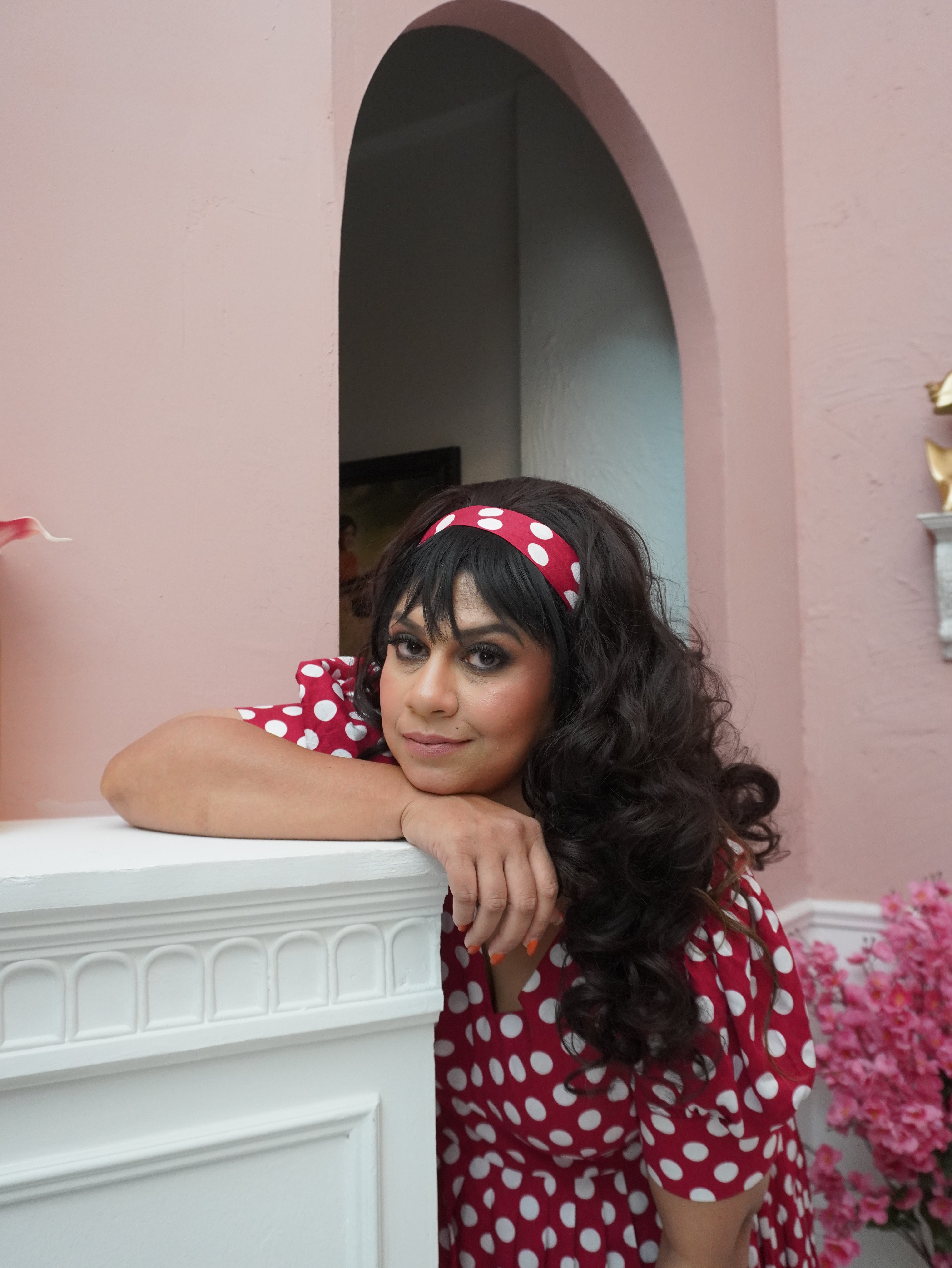Red Rayon Polka Dots One Piece