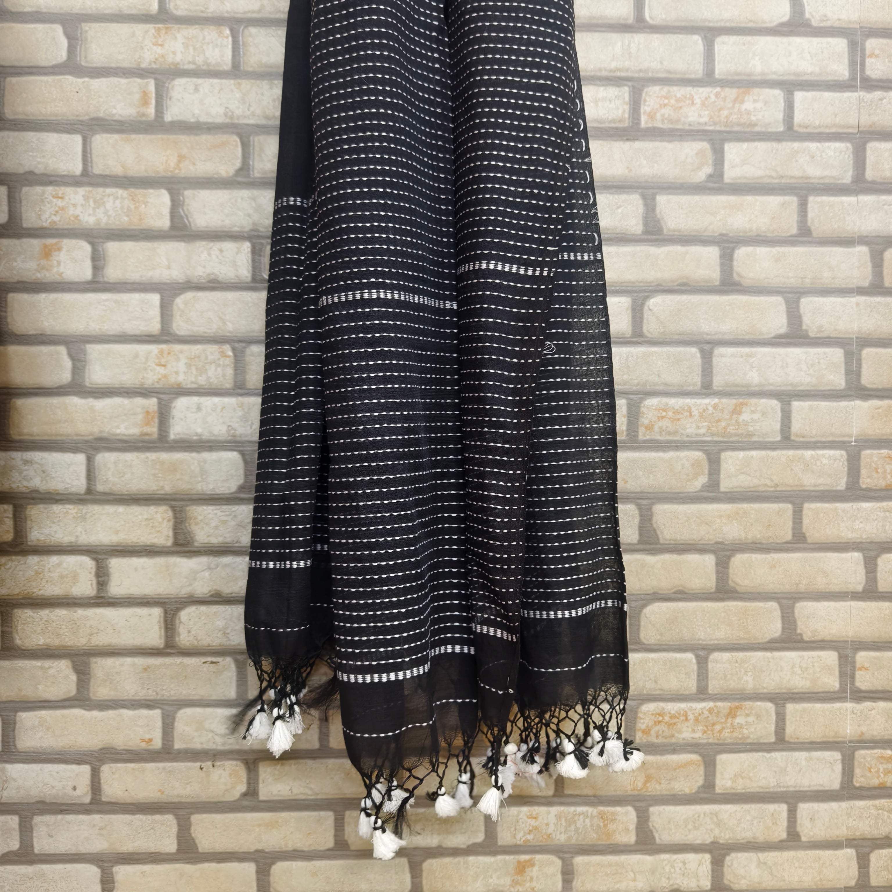 Black and White Kurta Dupatta Set