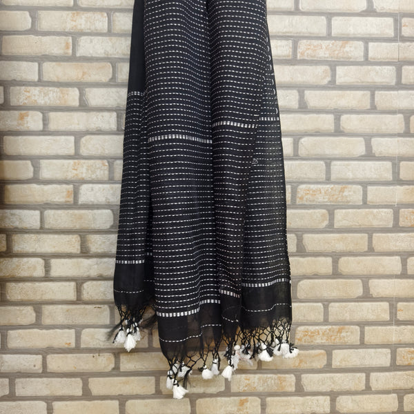 Black and White Kurta Dupatta Set