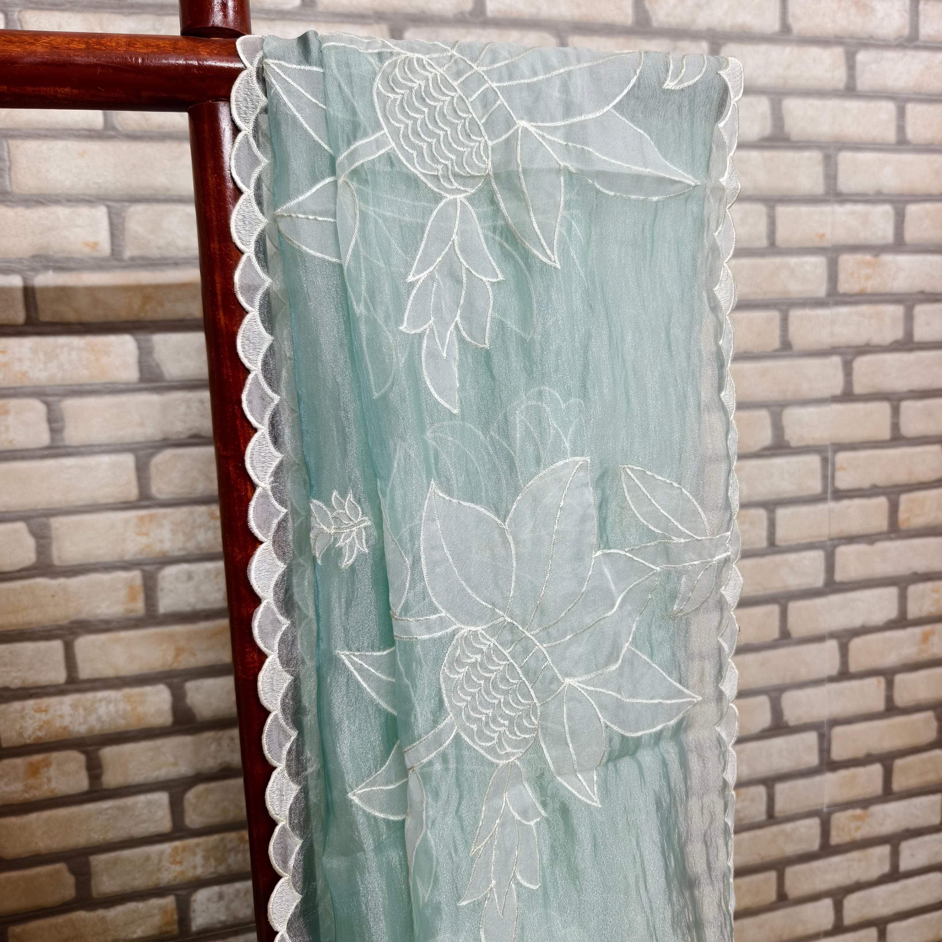 Pista Tissue Organza Saree