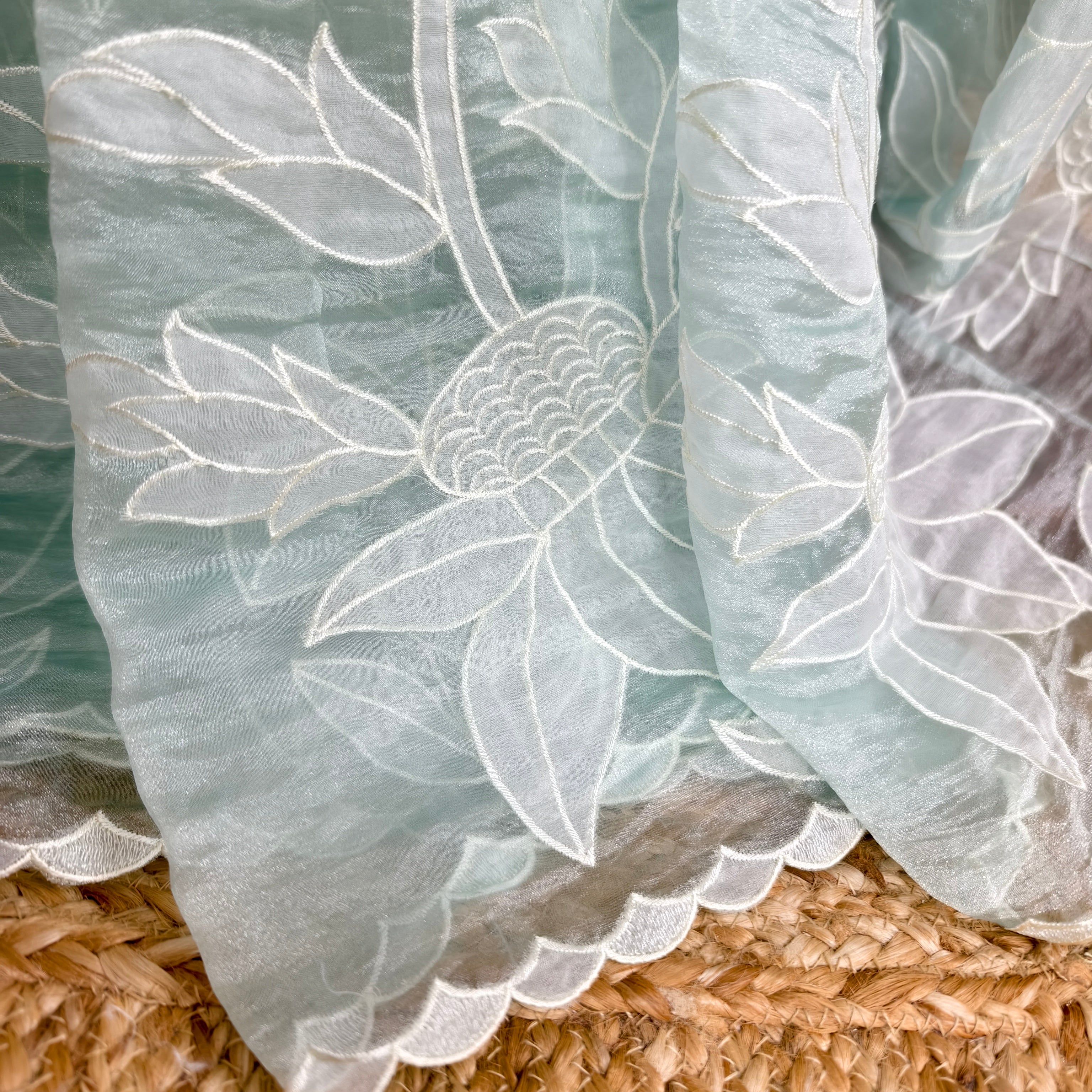 Pista Tissue Organza Saree