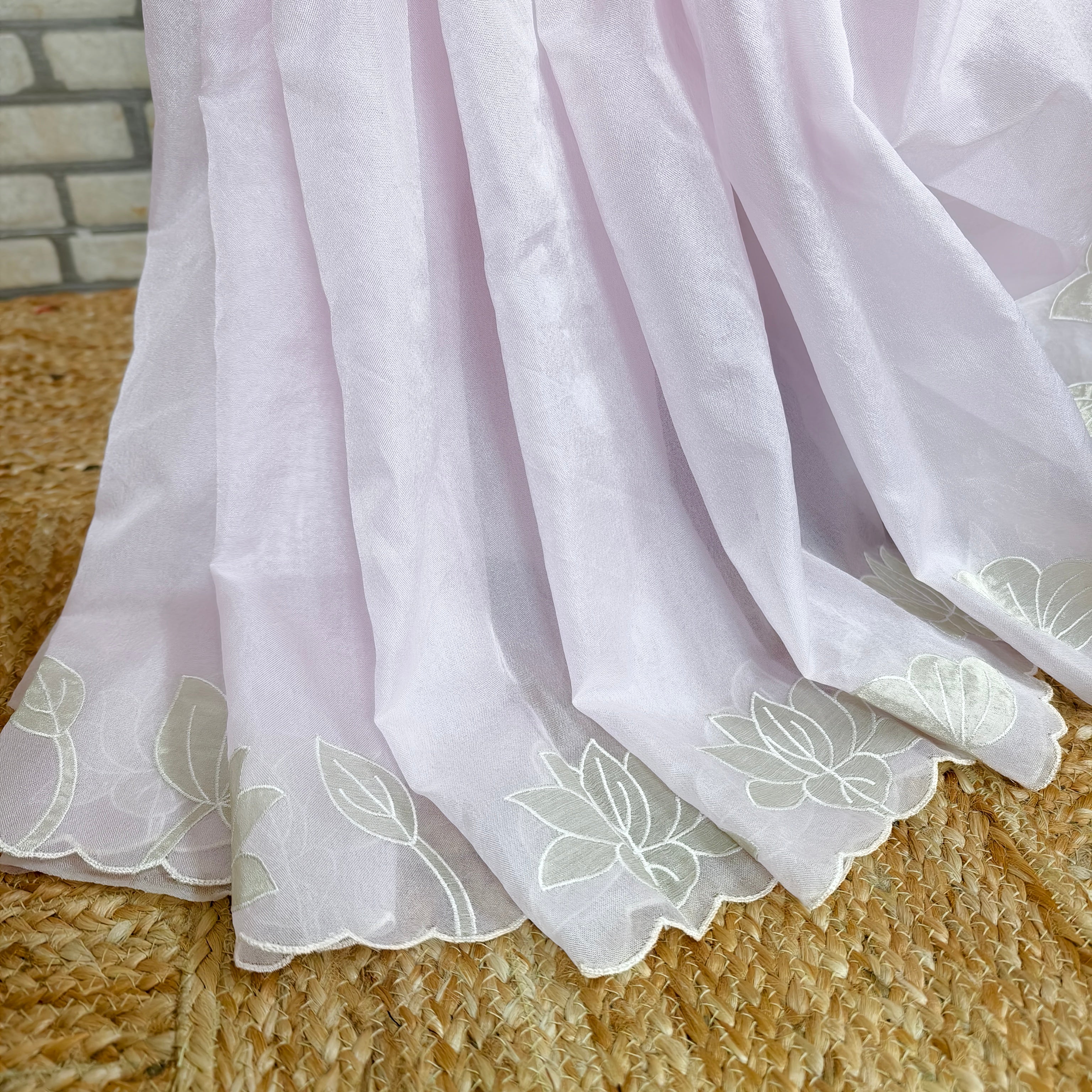 Baby Pink Organza Saree