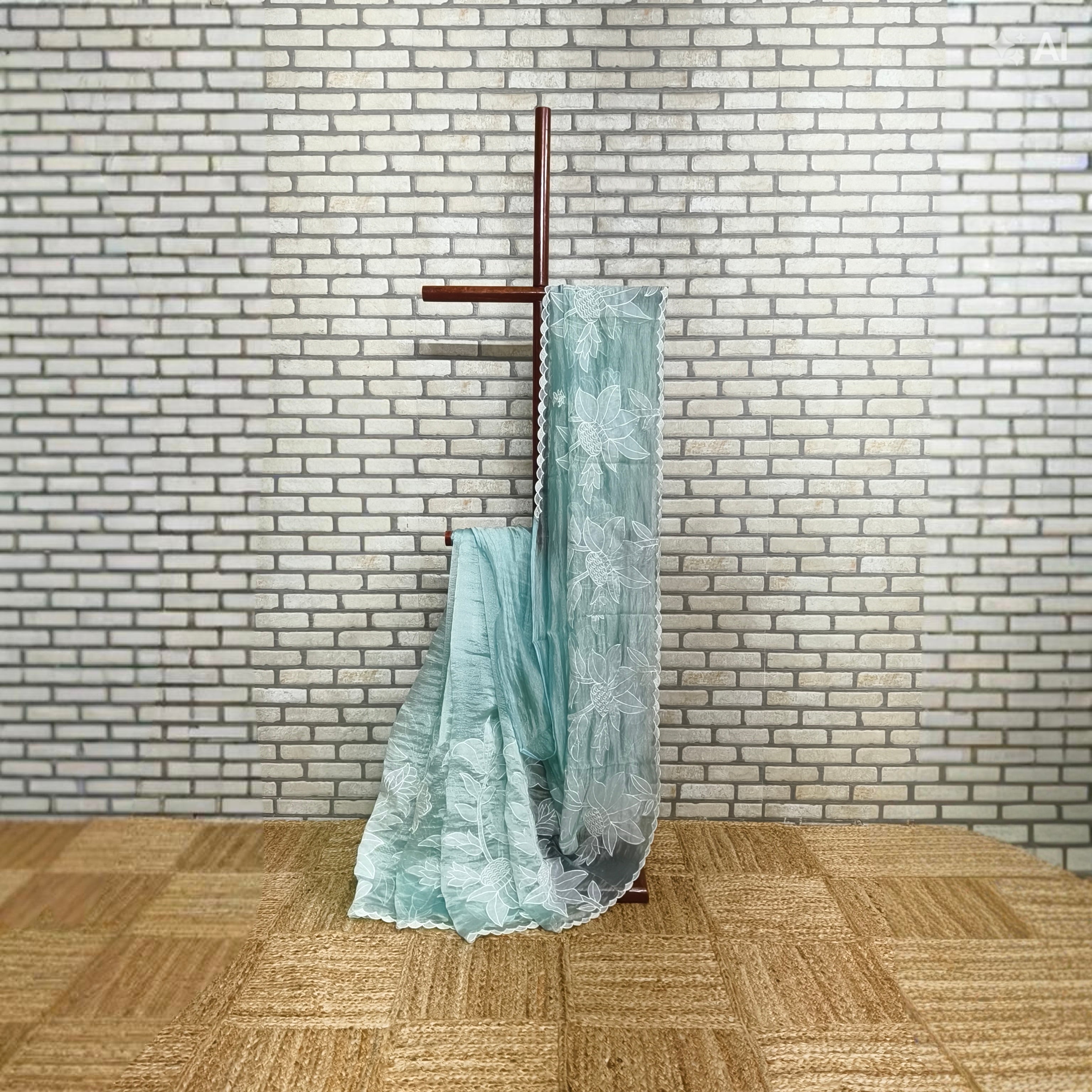 Pista Tissue Organza Saree
