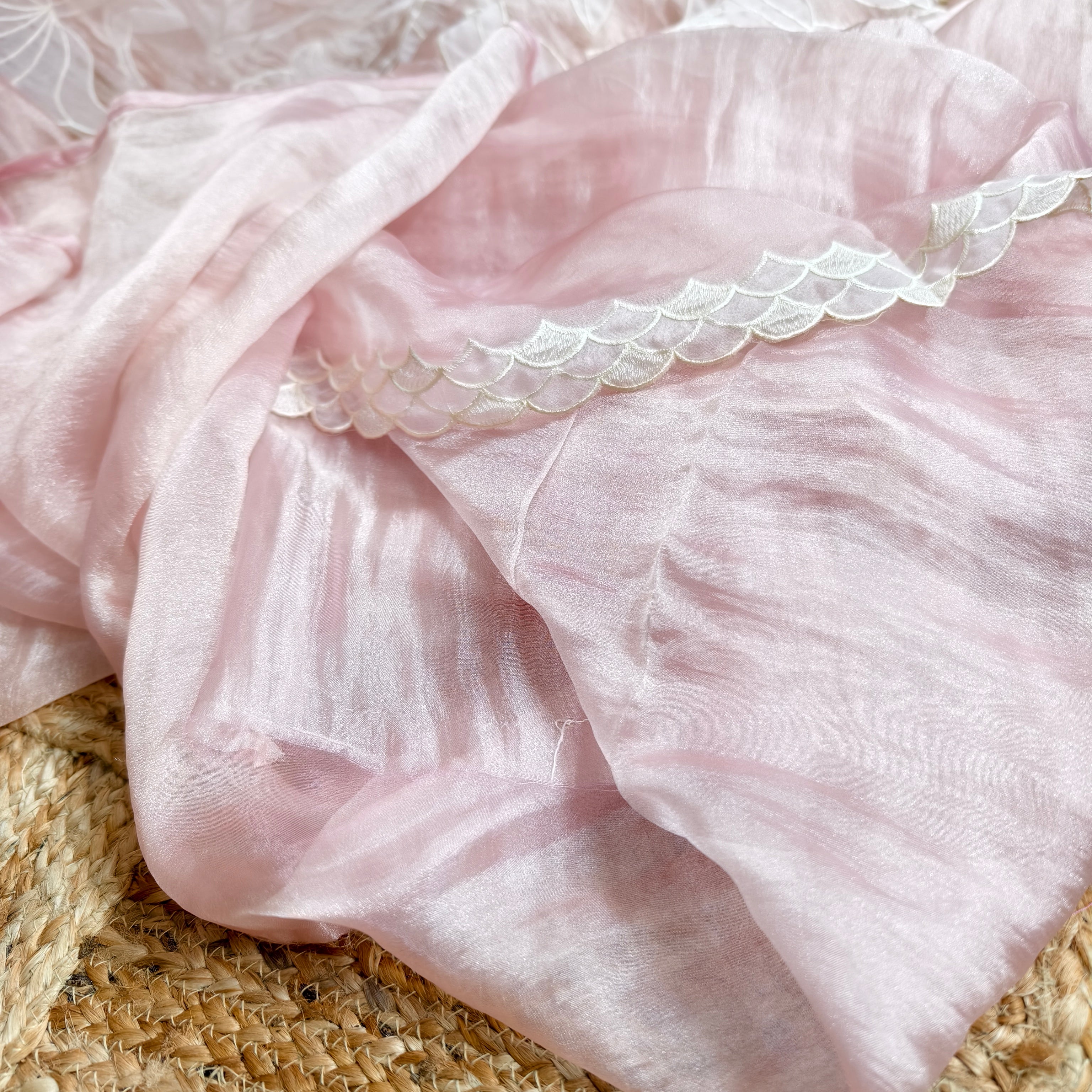 Pink Tissue Organza Saree
