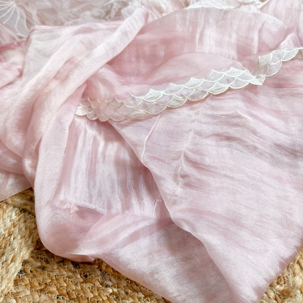 Pink Tissue Organza Saree