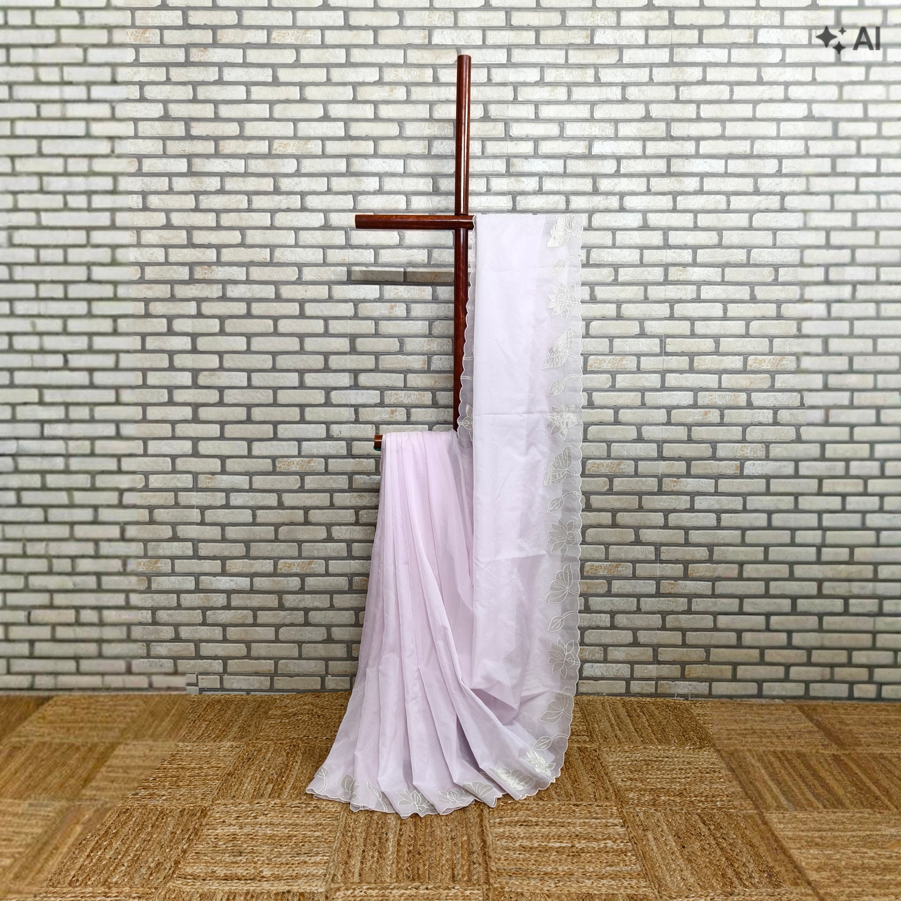 Baby Pink Organza Saree
