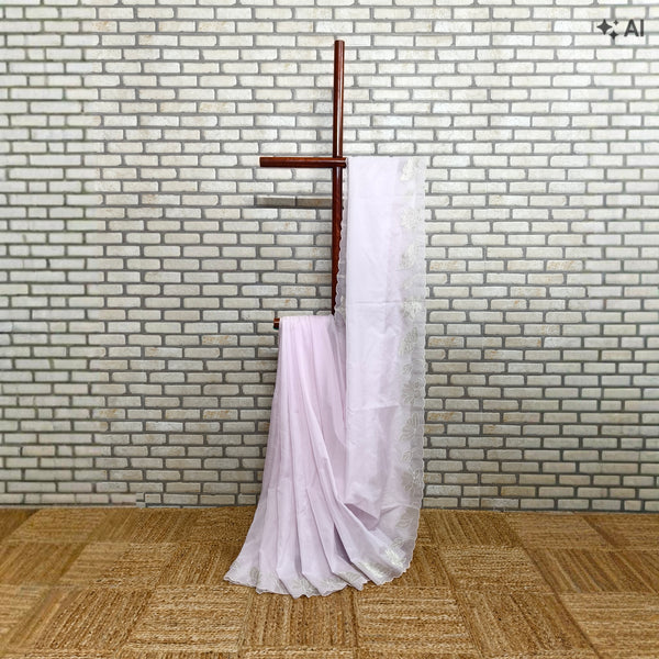 Baby Pink Organza Saree