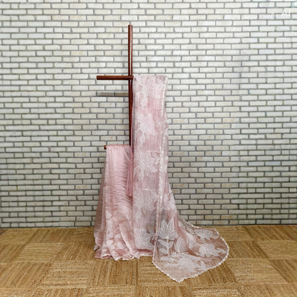 Pink Tissue Organza Saree