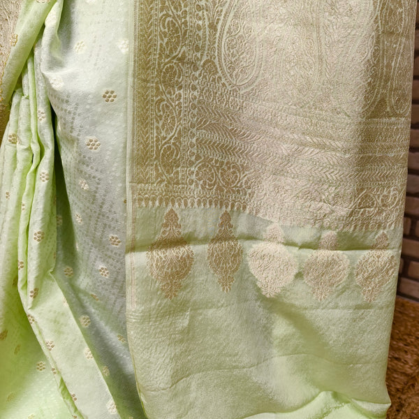 Pista Khaddi Georgette Saree