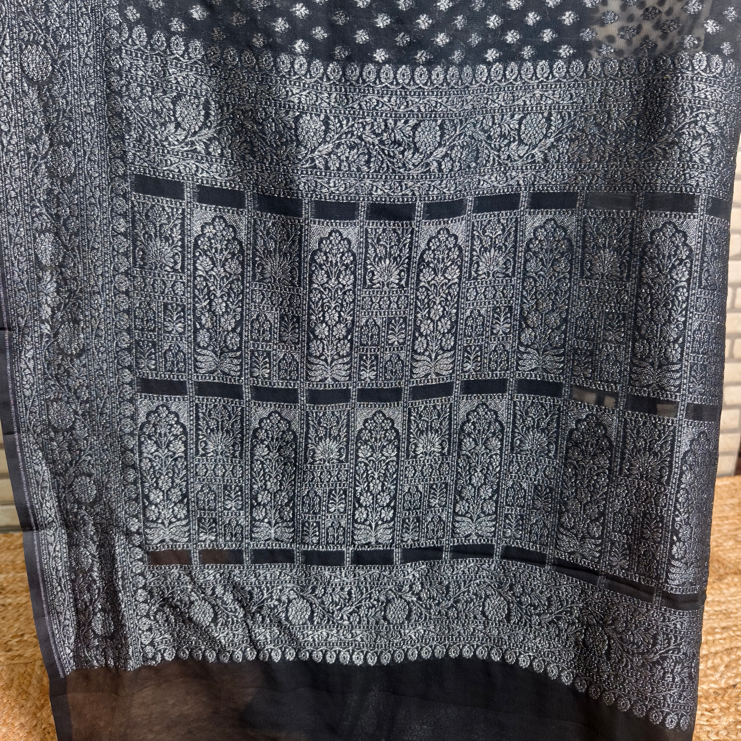 Stunning Black Khaddi Georgette Saree