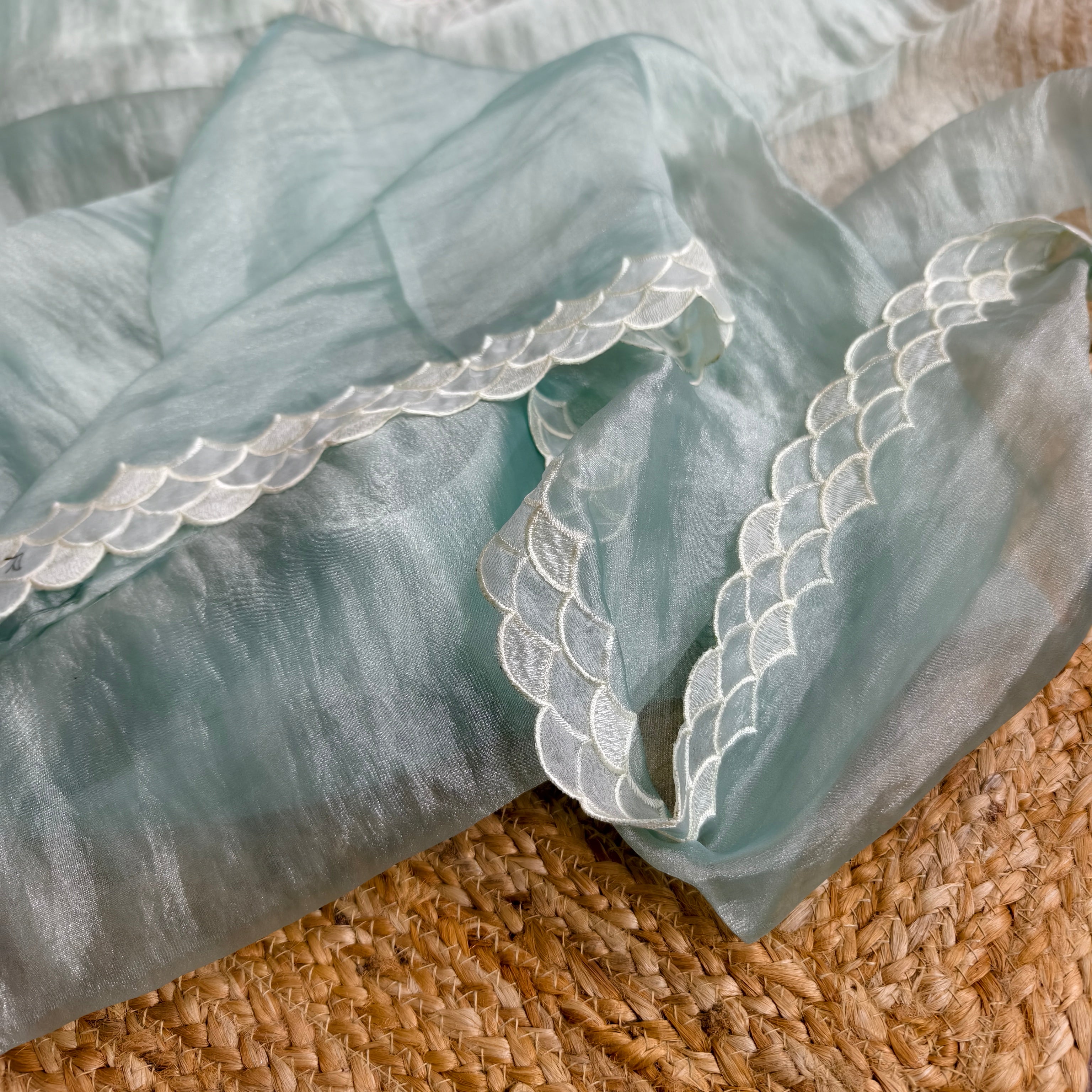 Pista Tissue Organza Saree