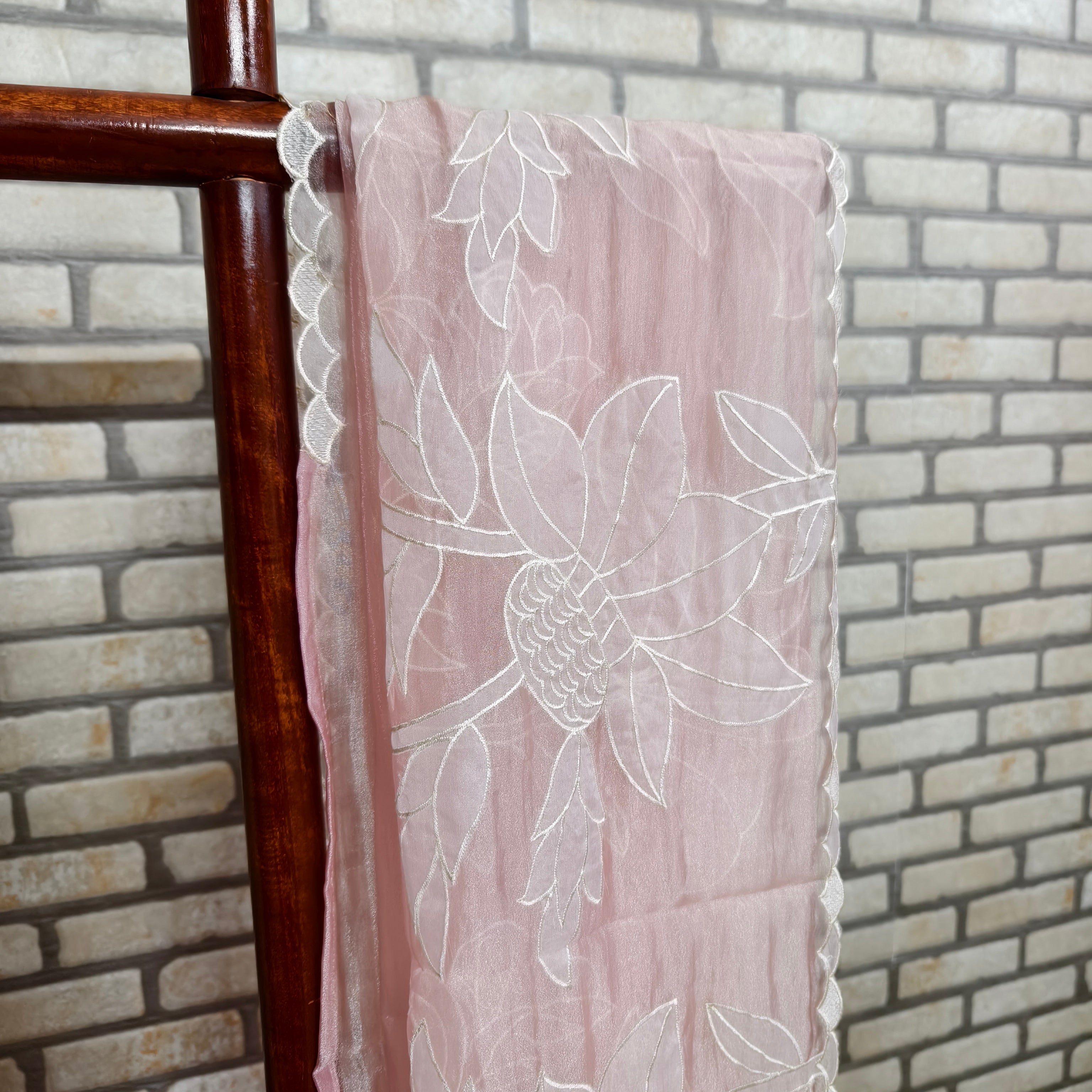 Pink Tissue Organza Saree