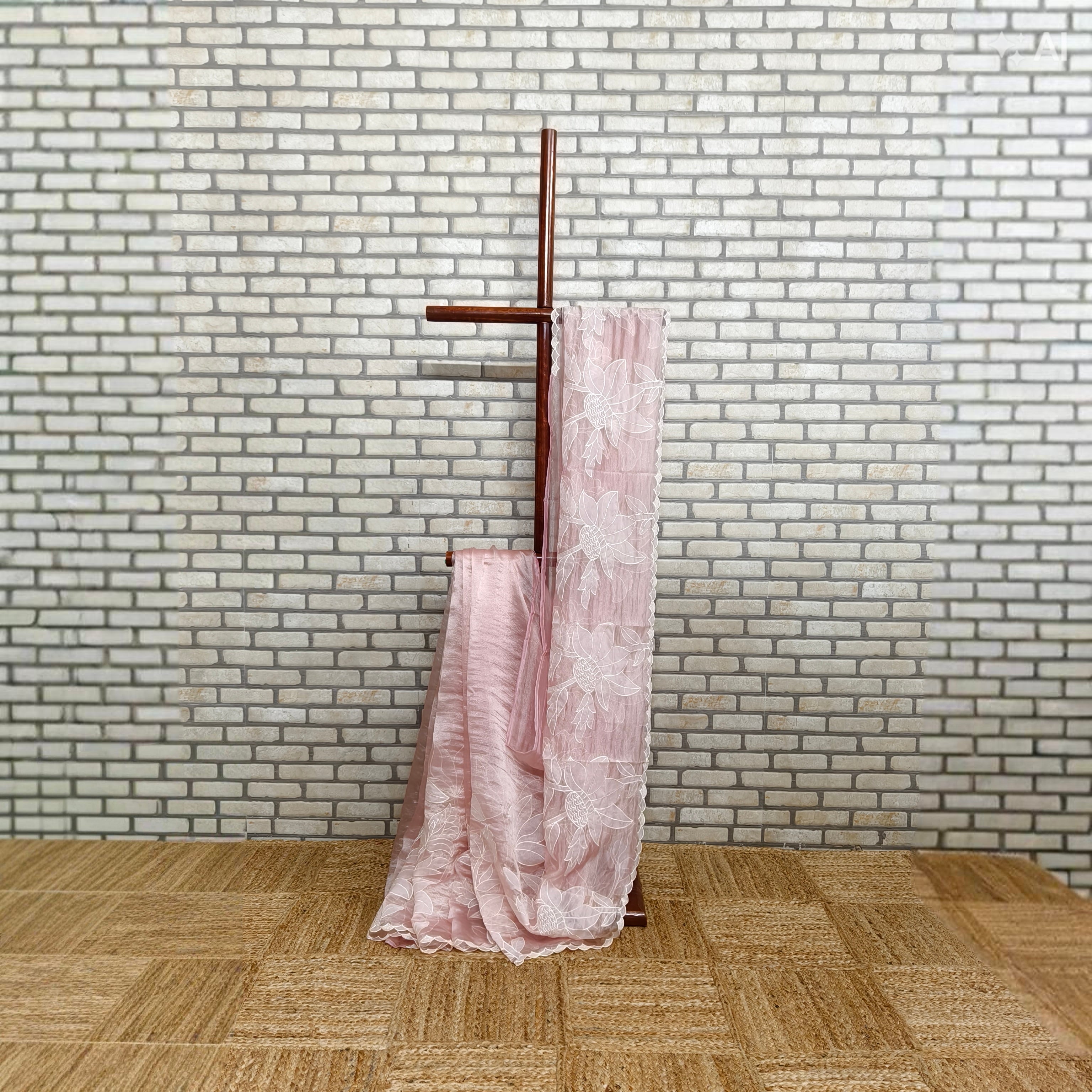 Pink Tissue Organza Saree