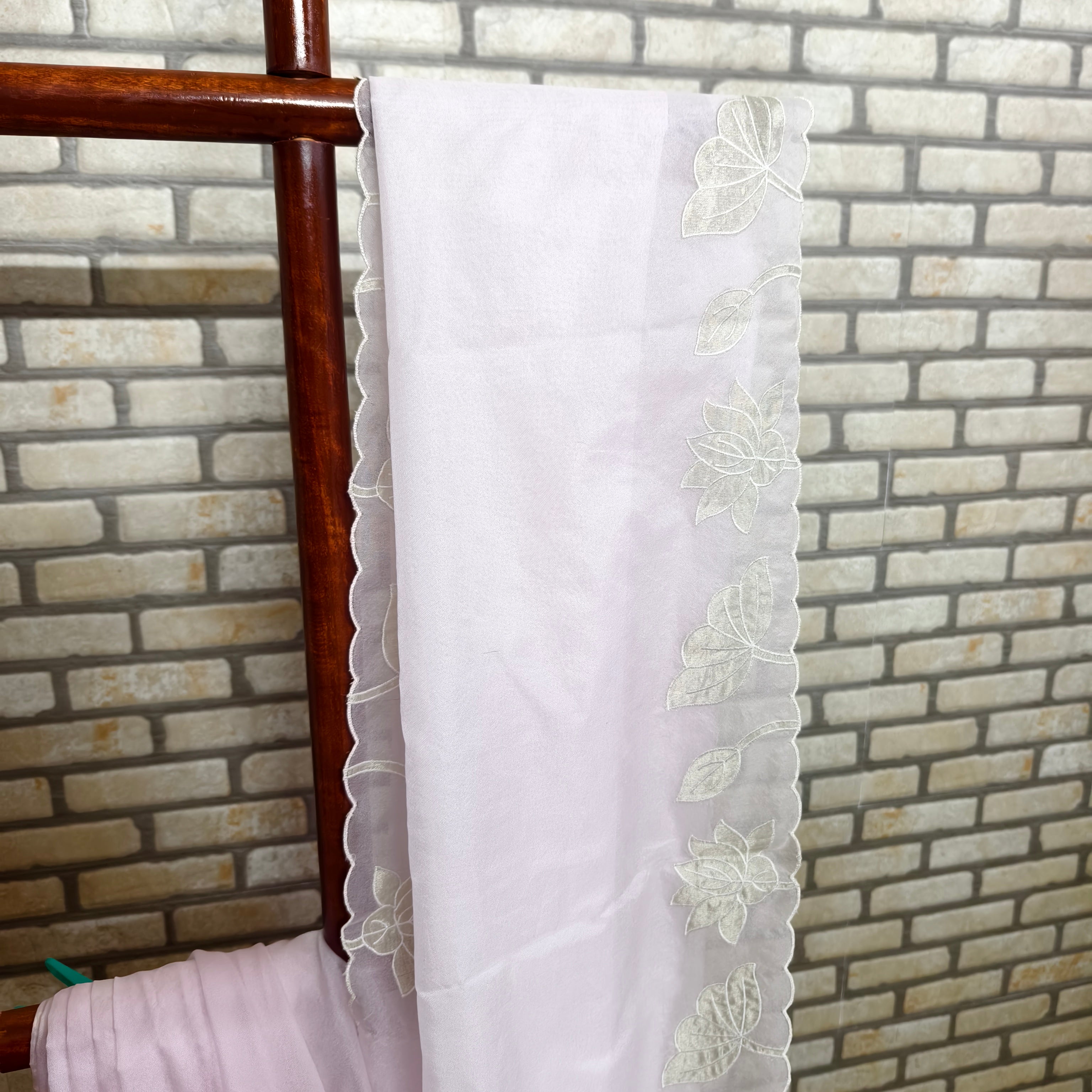 Baby Pink Organza Saree