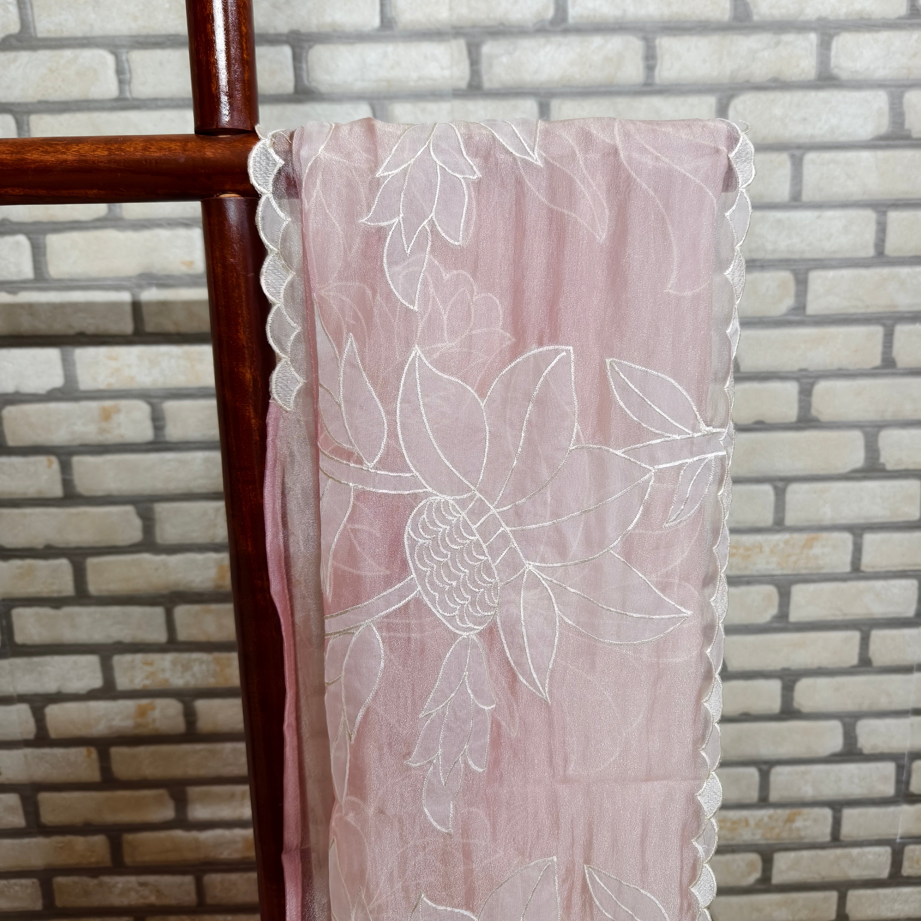 Pink Tissue Organza Saree
