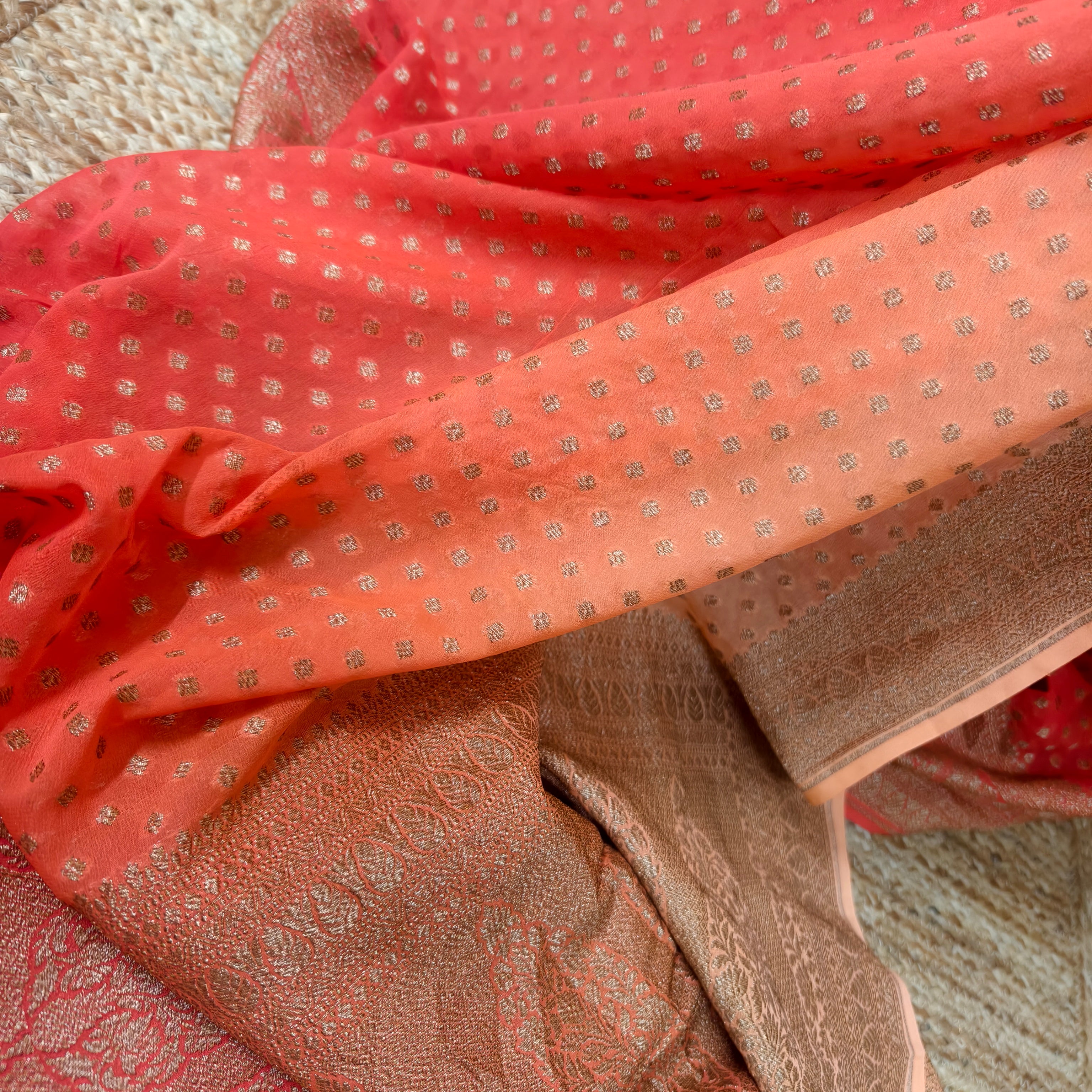 Shaded Faint and Dark Khaddi Georgette Saree