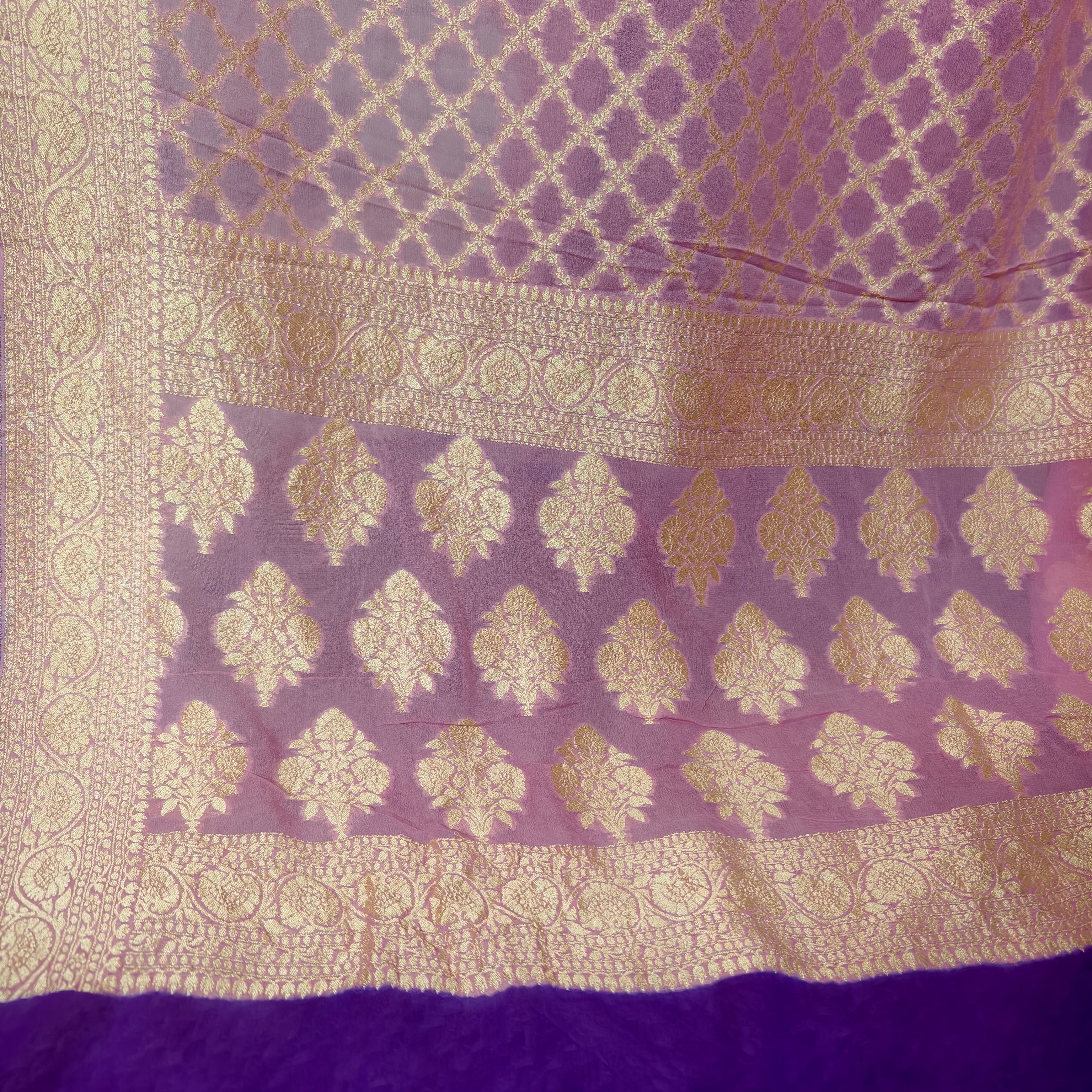Baby Pink Khaddi Georgette Saree